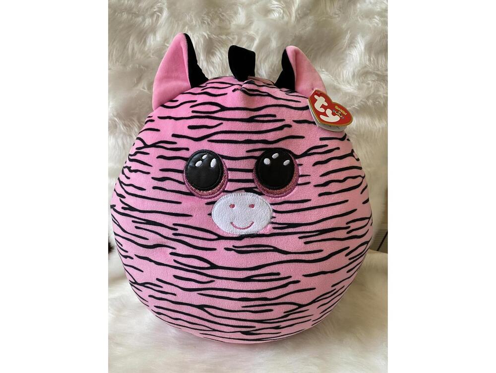 Ty Squish-a-Boos Zoey Pink Zebra Plush